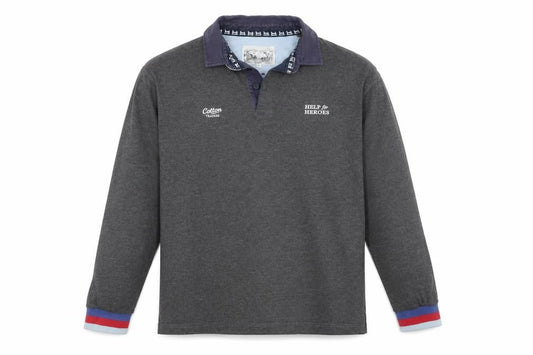 Cotton Traders Men's Grey XL Henley Sweatshirt