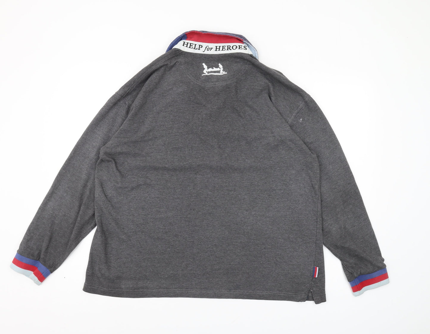 Cotton Traders Men's Grey XL Henley Sweatshirt