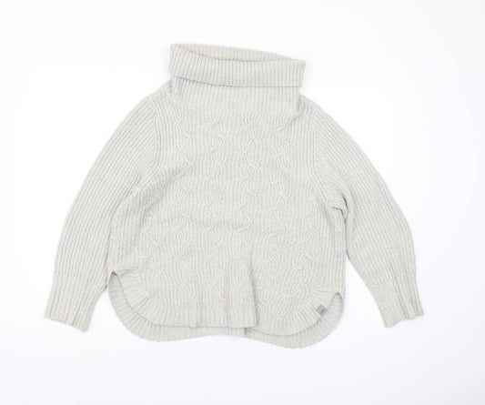 Regatta Women's Ivory Roll Neck Cable-Knit Pullover Jumper Size 12