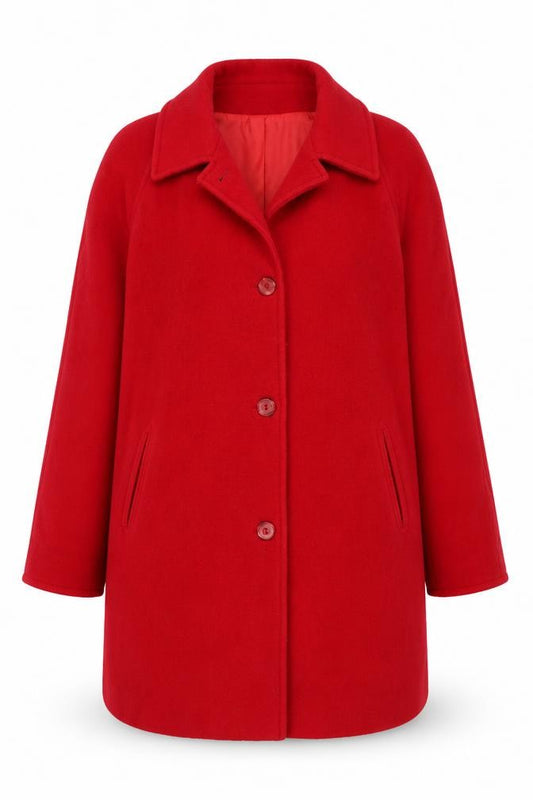 Astraka Women's Red Wool Overcoat Size 16