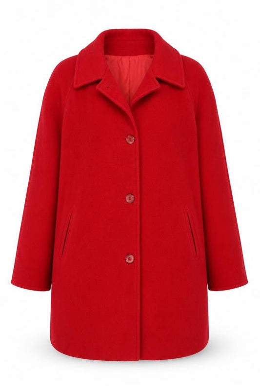 Astraka Women's Red Wool Overcoat Size 16