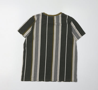 River Island Boys Green Striped T-Shirt 11-12 Years