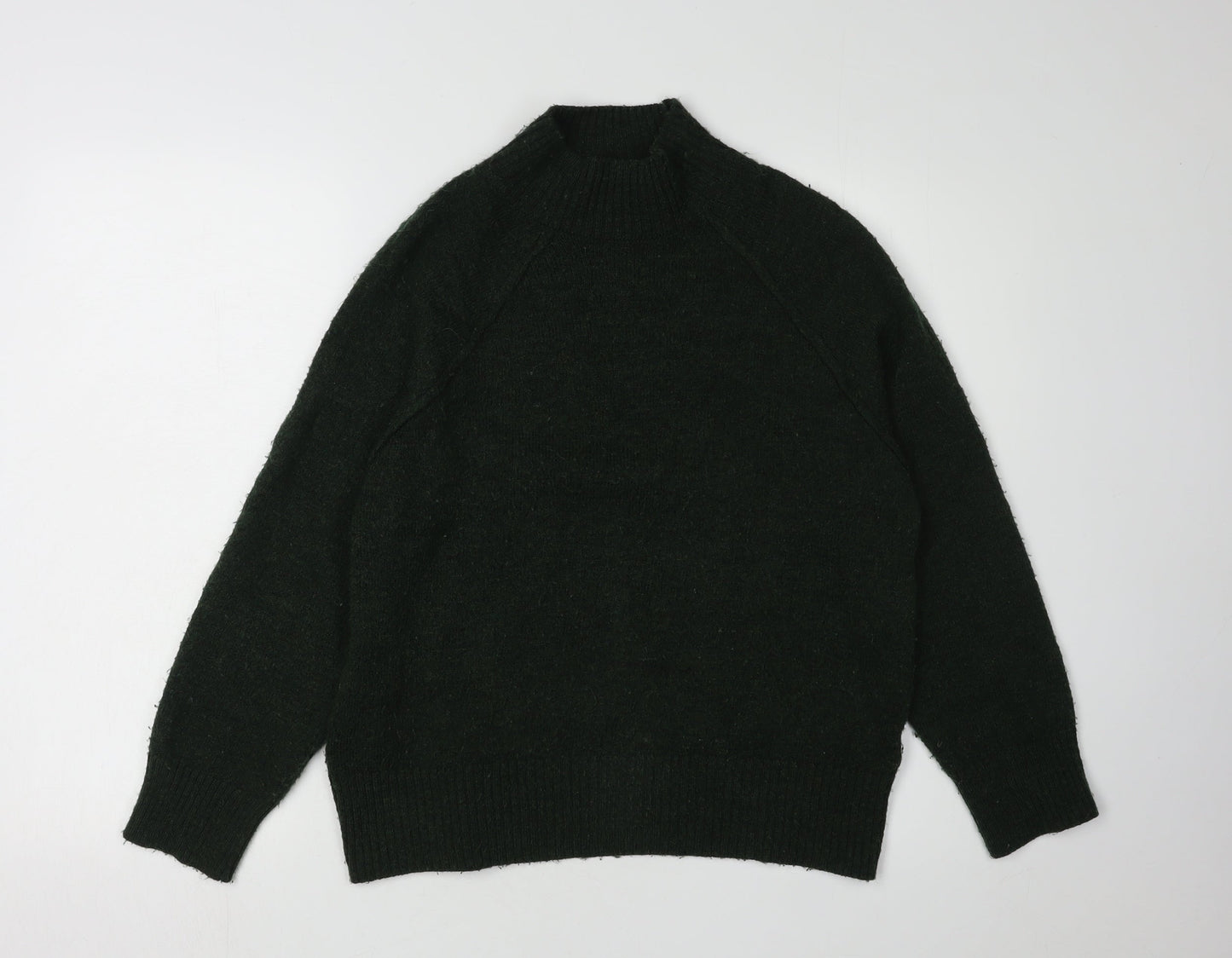 MNG Women's Green Mock Neck Pullover Jumper Size 8