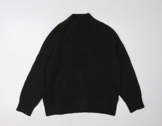 MNG Women's Green Mock Neck Pullover Jumper Size 8
