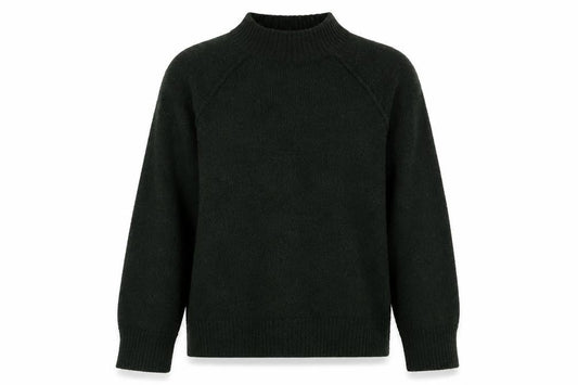 Mango Women's Green Mock Neck Pullover Jumper Size 8
