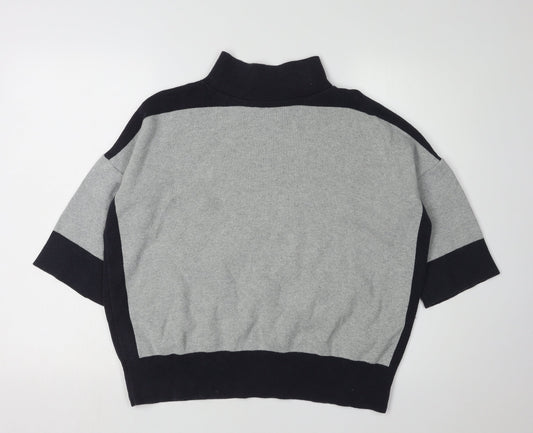 French Connection Women's Grey Mock Neck Pullover Jumper
