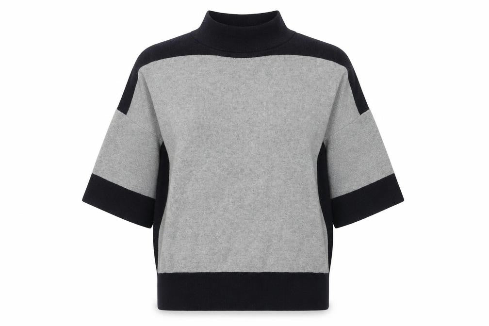 French Connection Women's Grey Mock Neck Pullover Jumper