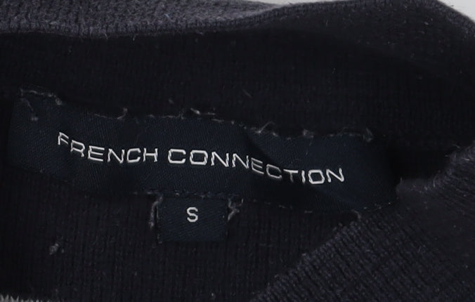 French Connection Women's Grey Mock Neck Pullover Jumper