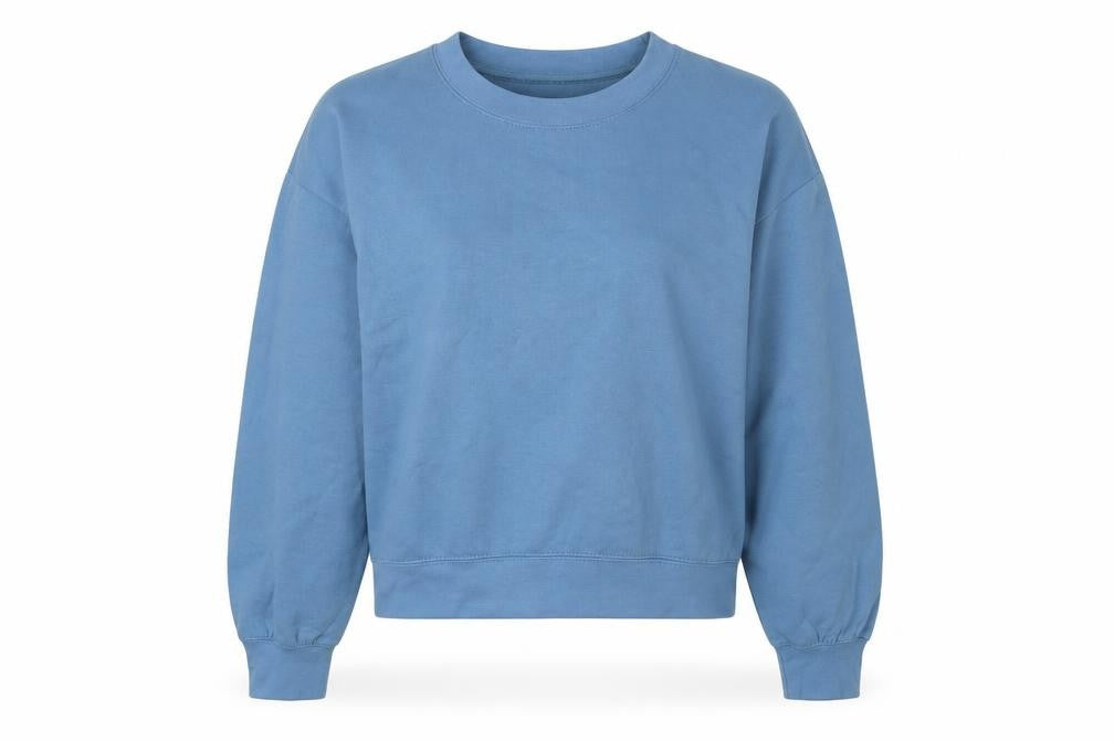 Zara Women's Blue Pullover Sweatshirt, Medium, Cotton