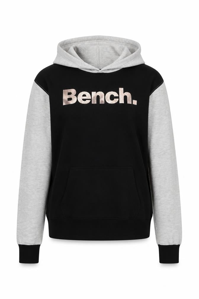 Crosshatch Unisex Black & Grey Hoodie, Large, Pullover
