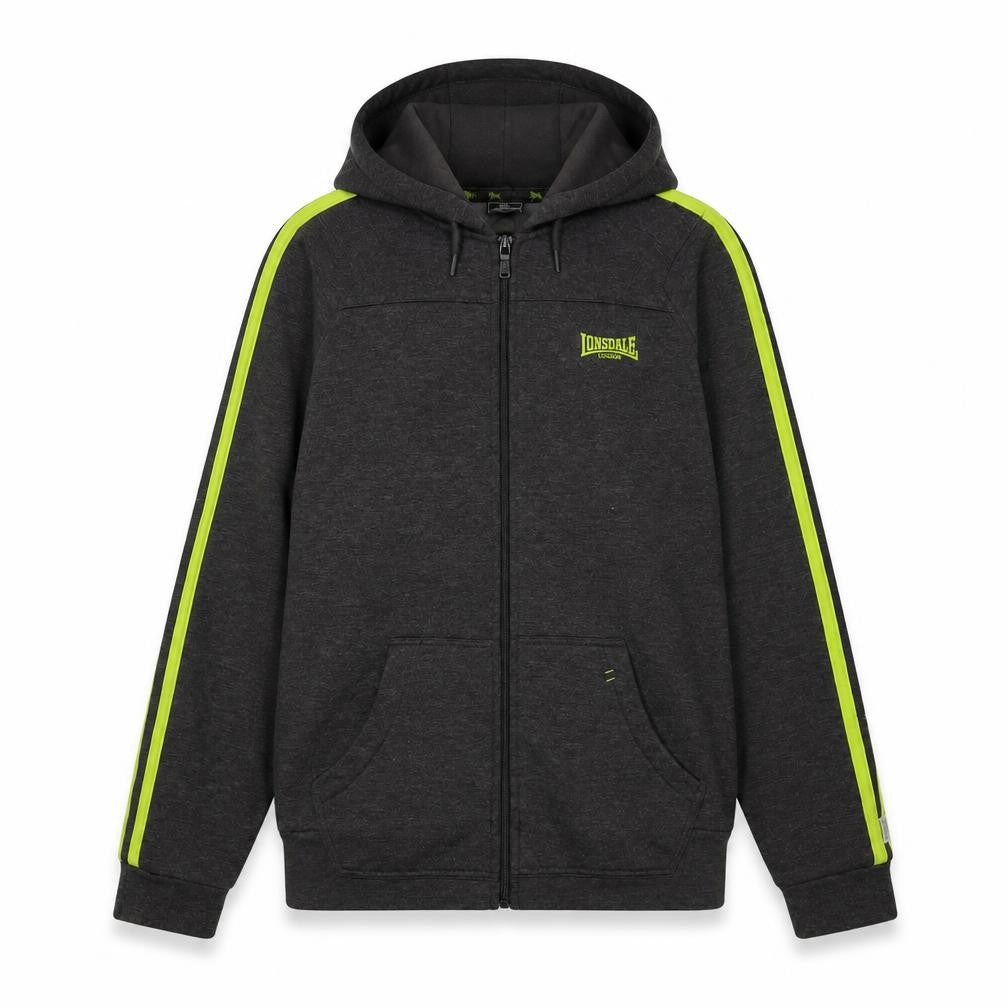 Lonsdale Unisex Grey Full Zip Hoodie Size 10
