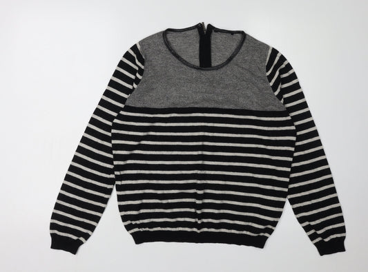Marks and Spencer Women's Black Striped Pullover Jumper