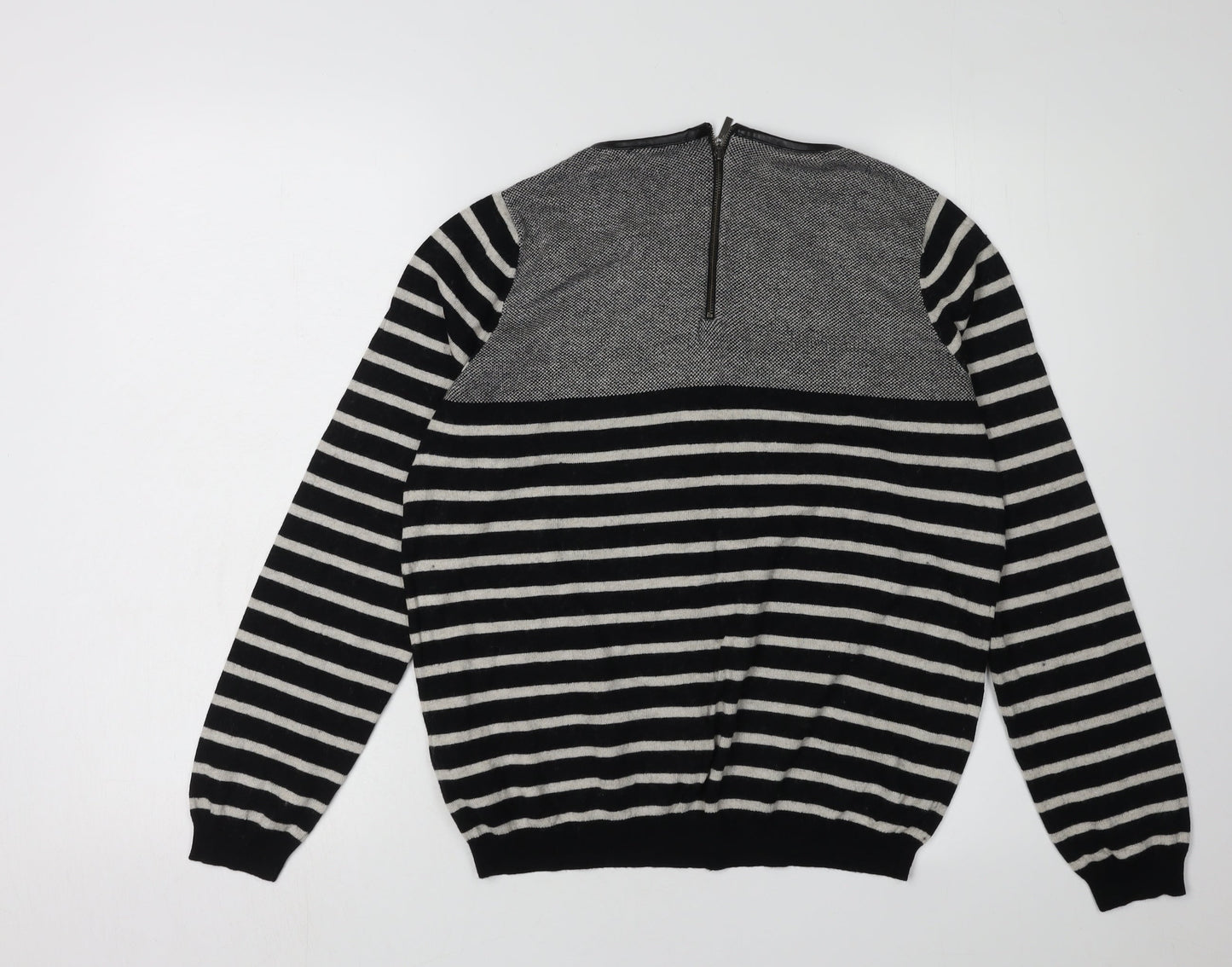 Marks and Spencer Women's Black Striped Pullover Jumper