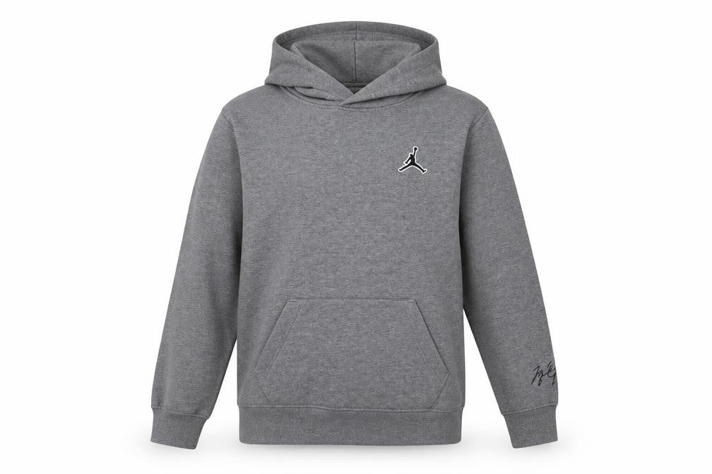 Jordan Boys Grey Hoodie, Logo, Pullover, L