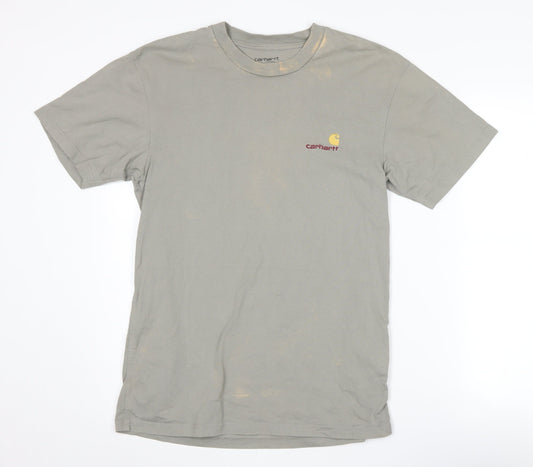 Carhartt Men's Grey S Cotton Crew Neck T-Shirt