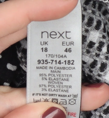 Next Women's Black Geometric Top - Size 18