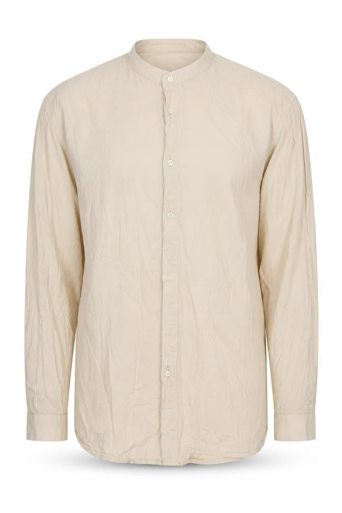 Zara Men's Beige Collared Long Sleeve Shirt XL