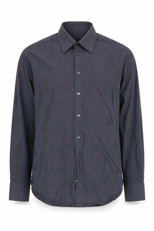 Marks & Spencer Men's Striped Shirt, Grey - Size 42