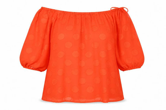 Marks & Spencer Women's Orange Polka Dot Blouse Size 14