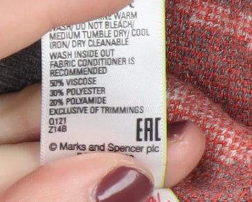 Marks and Spencer Women's Multicoloured Mock Neck Jumper M
