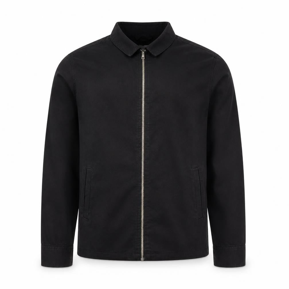 Topman Men's Black Cotton Mid-Length Jacket M