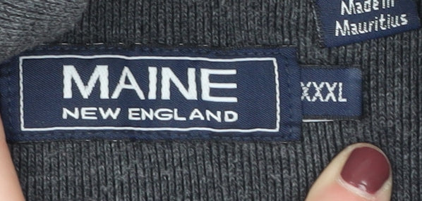 Maine New England Men's Grey 3XL 1/4 Zip Sweatshirt