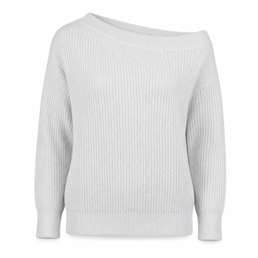 Nasty Gal Women's Ivory Chunky Knit Boat Neck Jumper Size S