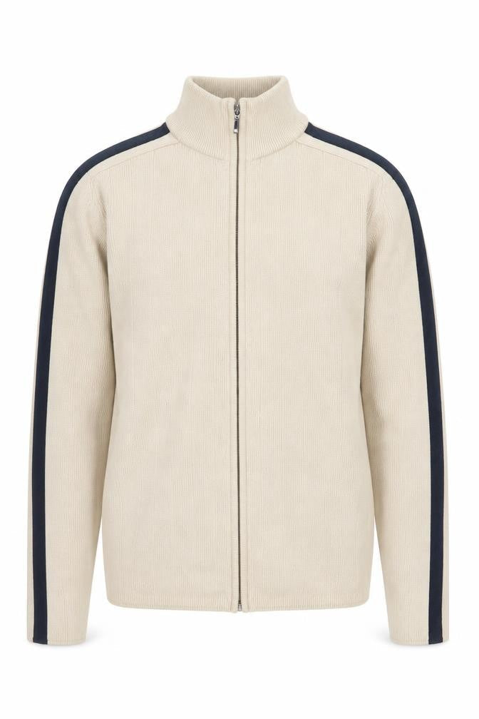 Next Men's Beige Full Zip High Neck Jumper S