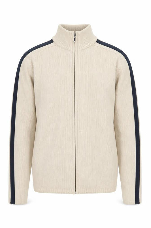 Next Men's Beige Full Zip High Neck Jumper S