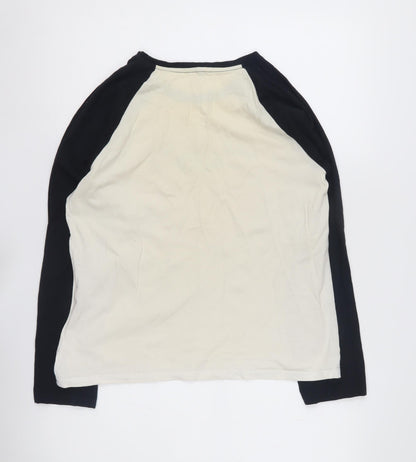 Back view of Friends girls’ t-shirt 12-14 yrs black ivory central perk long sleeve