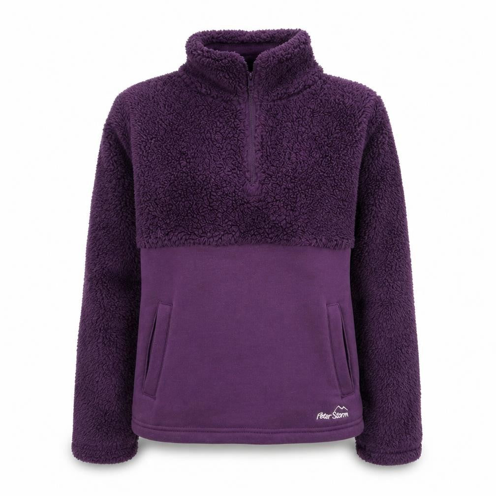 Peter Storm Girls Purple Fleece Pullover Sweatshirt 7-8 Years