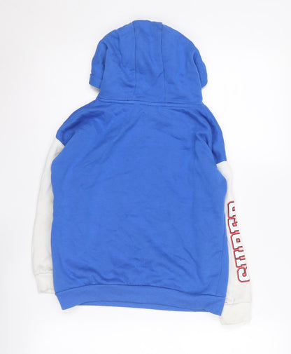 Back view of Super Mario boys’ blue pullover hoodie 7-8 years graphic print