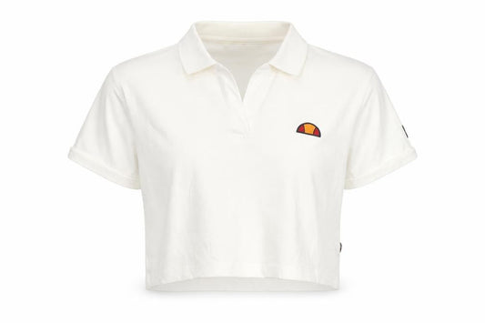 Ellesse Women's White Cropped Polo Shirt Size 10