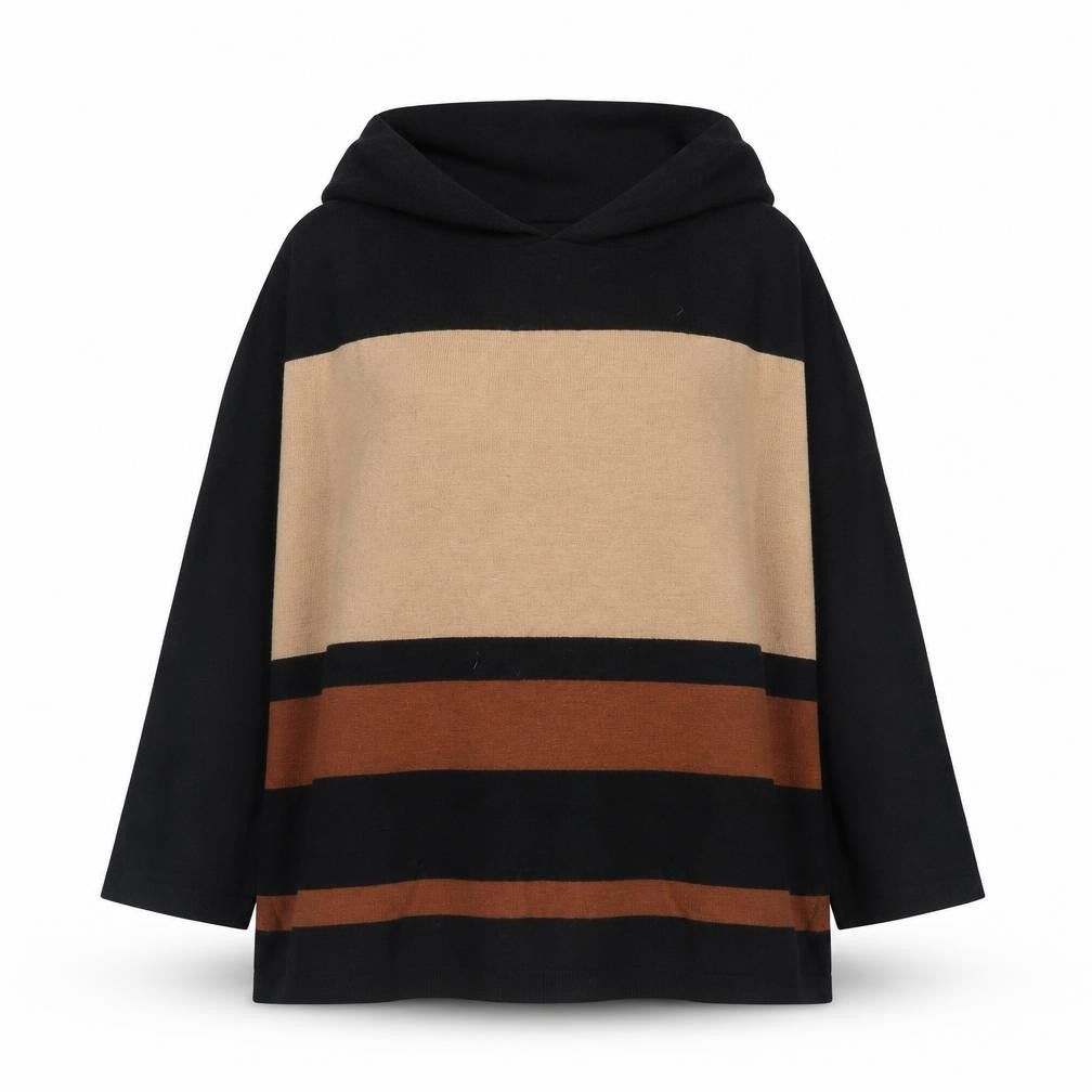 Wallis Women's Black Striped Pullover Jumper Size L