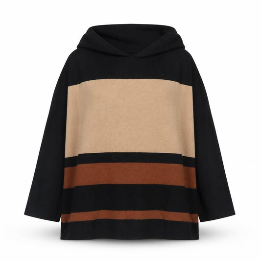 Wallis Women's Black Striped Pullover Jumper Size L
