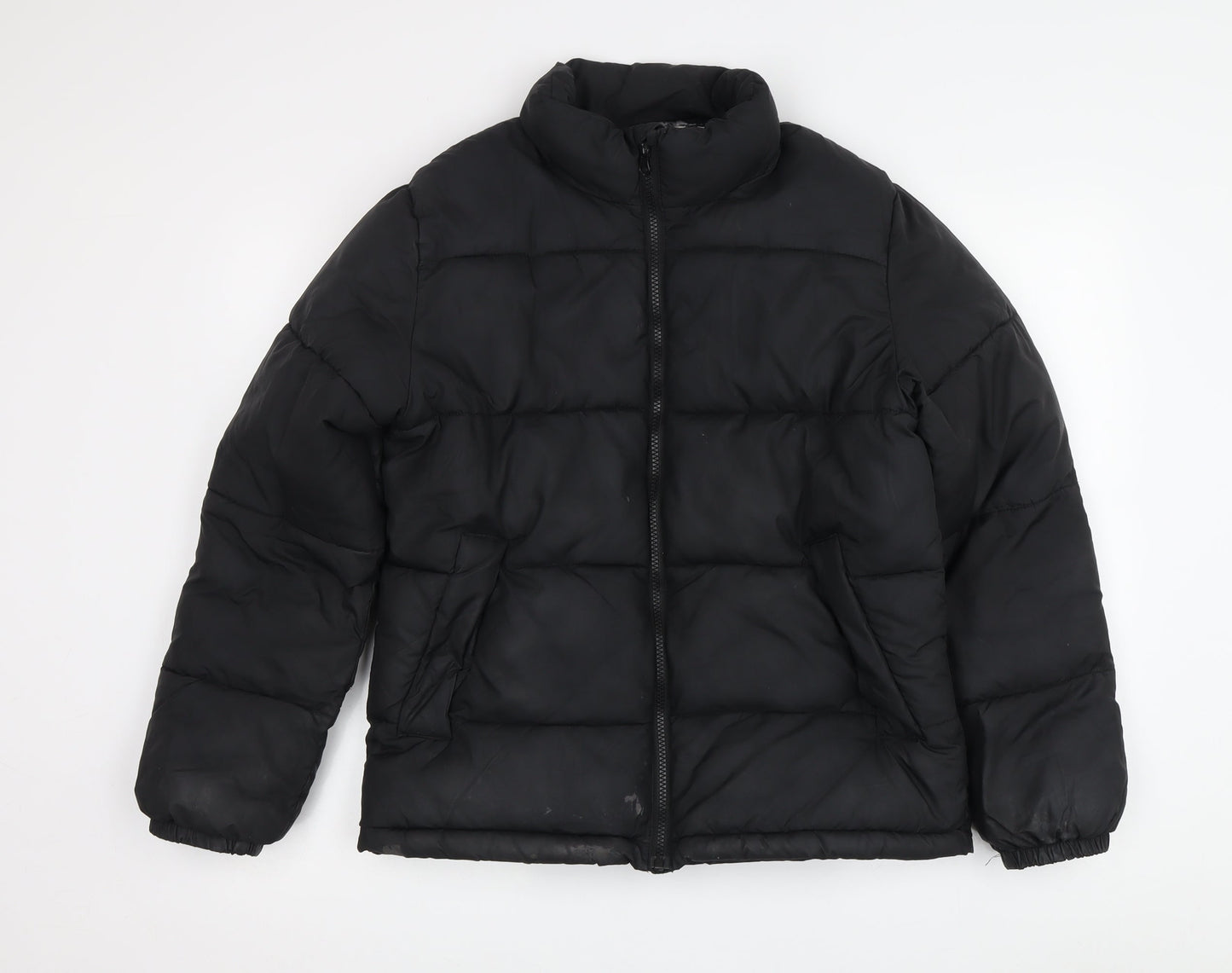 H&M Women's Black Puffer Jacket Size 12 Winter Coat