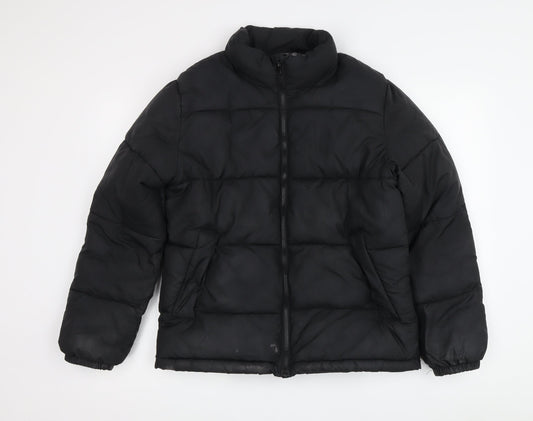 H&M Women's Black Puffer Jacket Size 12 Winter Coat