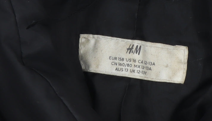 H&M Women's Black Puffer Jacket Size 12 Winter Coat