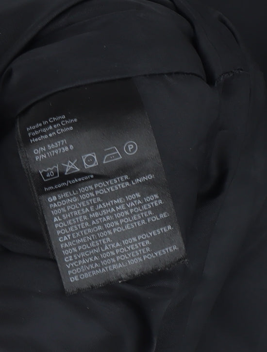 H&M Women's Black Puffer Jacket Size 12 Winter Coat