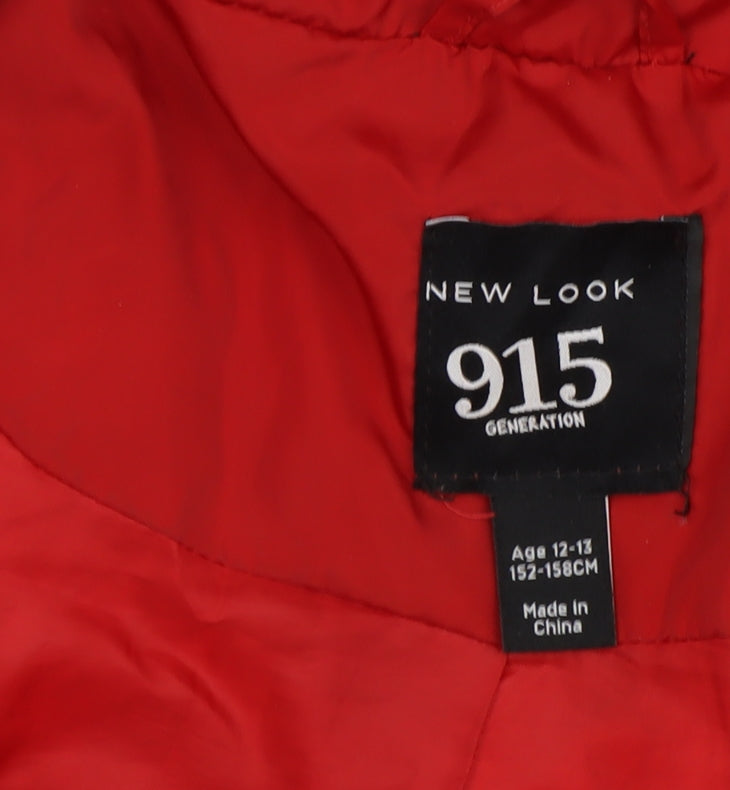 New Look Girls Red Puffer Jacket, 12-13 Years, Hooded
