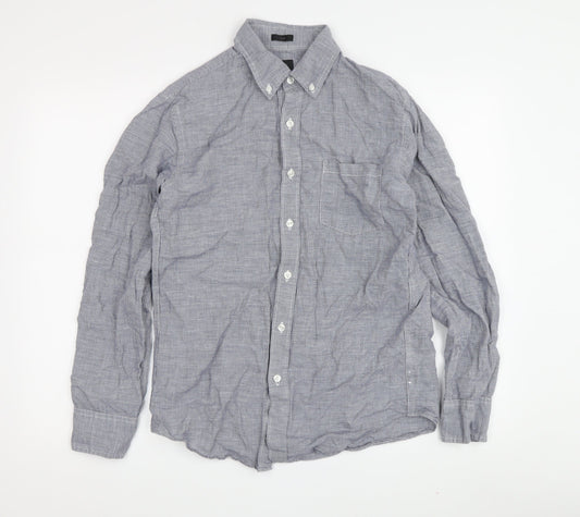 J.Crew Men's Slim Blue Long Sleeve Button-Up Shirt S