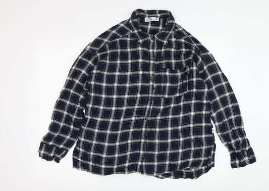 Hollister Men's Blue Plaid Shirt - Size S, Regular Fit