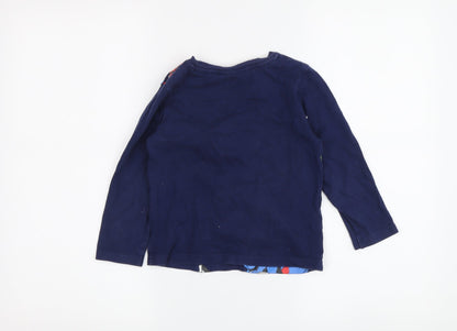 Preloved Marvel Avengers Boys Blue Pyjama Top 4-5 Years Superhero - Back