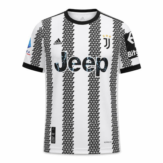 Front view of Adidas boys’ white football jersey t-shirt, size 18