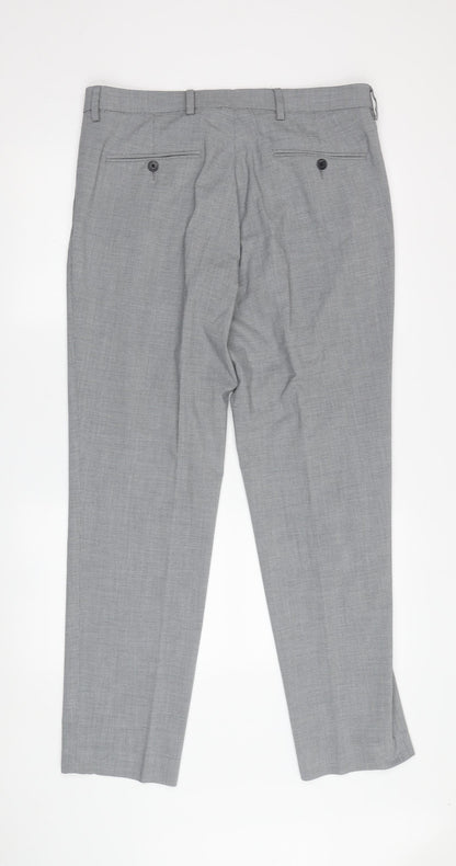 Marks & Spencer Men's Grey Slim Fit Trousers