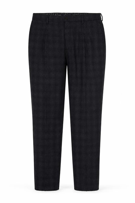 Marks & Spencer Men's Black Check Trousers Size 36