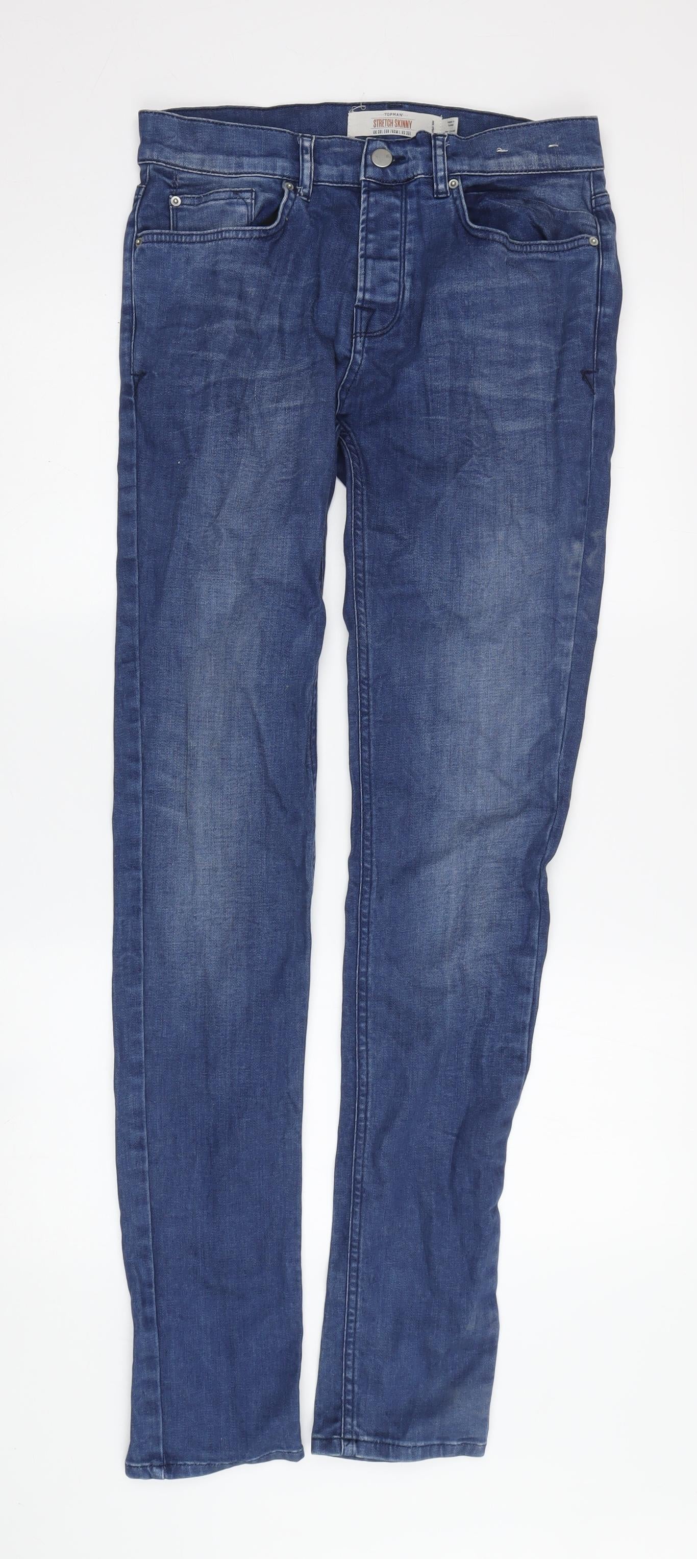 Topman Men's Blue Slim Skinny Jeans Size 30