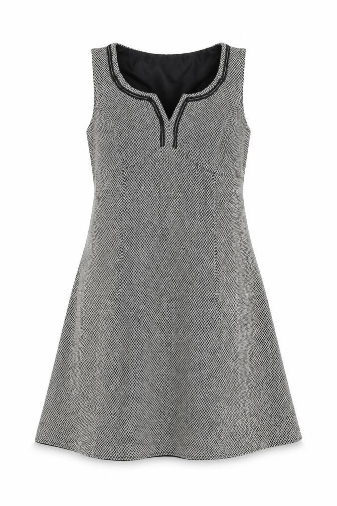 Spencer Women's Grey A-Line Dress - Size 14, Classic Style