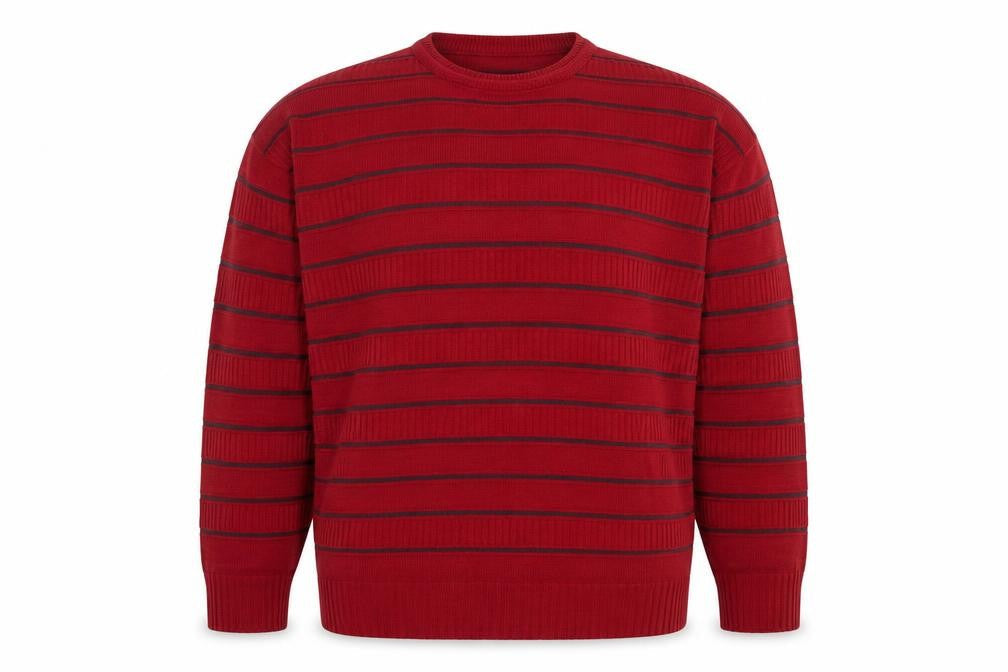 Marks & Spencer Men's Red Striped Knit Jumper S