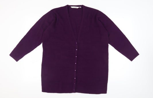 Style by EWM Women's Purple Cardigan XL Plus Size